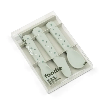 Done By Deer - Foodie cutlery set Happy dots (Green)