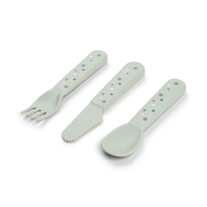 Done By Deer - Foodie cutlery set Happy dots (Green)