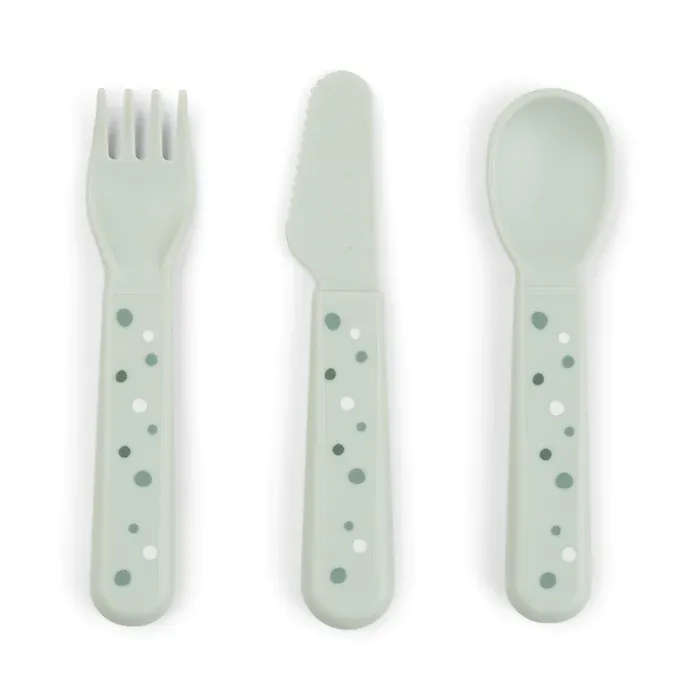 Done By Deer - Foodie cutlery set Happy dots (Green)