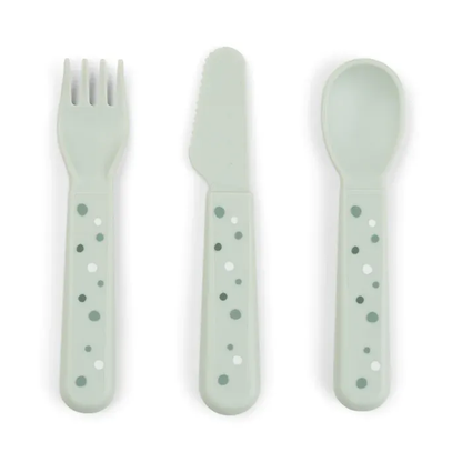 Done By Deer - Foodie cutlery set Happy dots (Green)