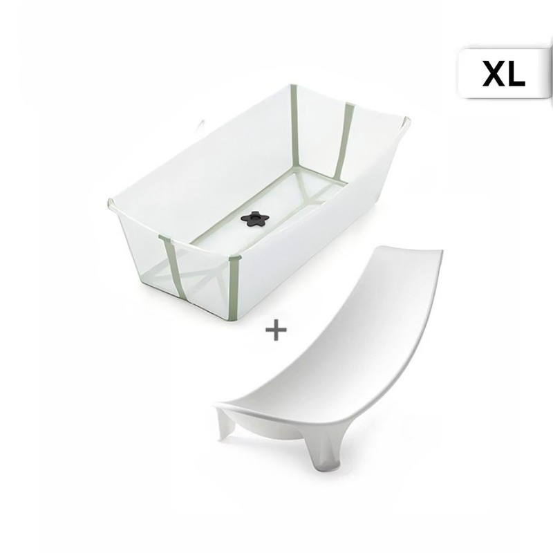 Stokke - Flexi Bath® Bundle Tub with Newborn Support XL (Transparent Green, Gift Box)