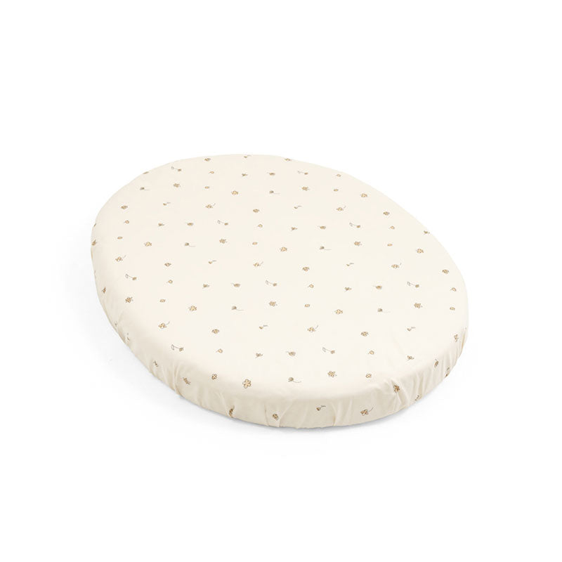 Stokke® Sleepi™ V3 Mini Fitted Sheet Flower Ecru【Pre Order Now! Delivery after mid Jul】